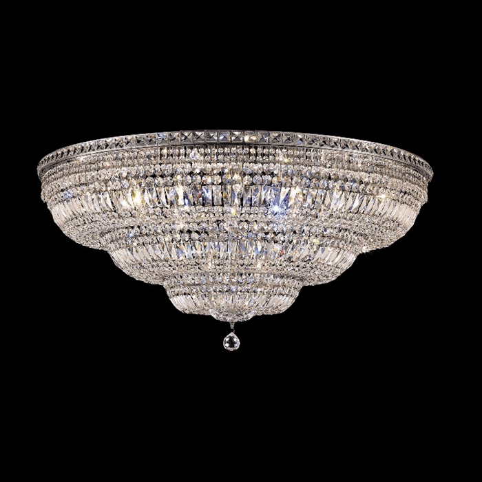 Kristall Deckenleuchte Berlin Ø122cm in Gold oder Silber mit funkelnden Kristallen. Dimmbar, stilvolles Highlight für jeden Raum.