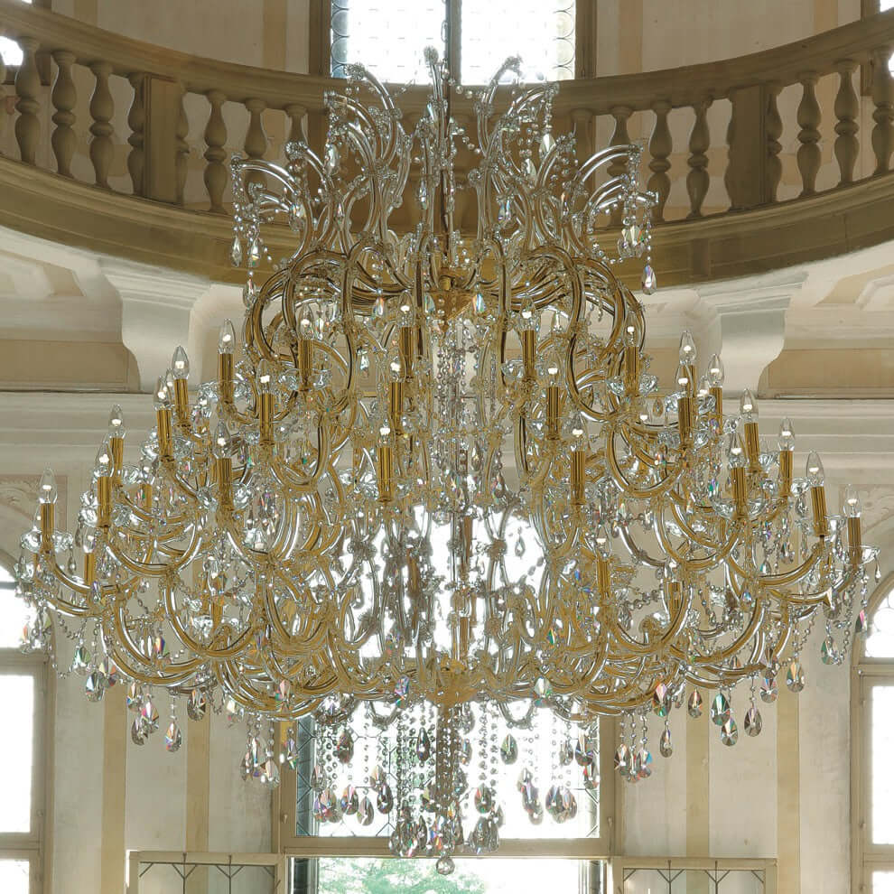 Masiero Maria Theresa Kronleuchter Groß Ø190cm 56Leuchten mit funkelnden Kristallen