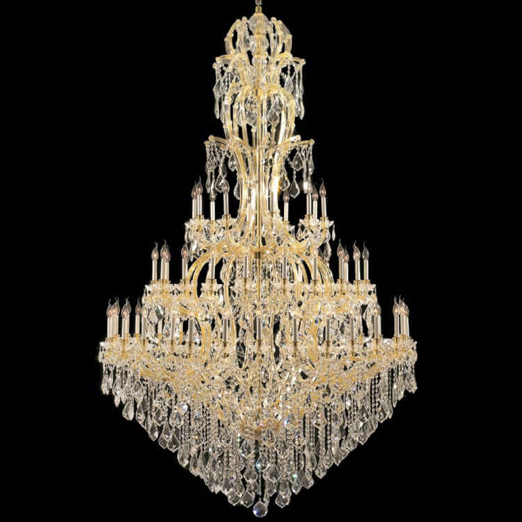 Kristall Kronleuchter Maria Theresia Ø198cm, 70 Leuchten, Gold, funkelnde Kristalle, dimmbar, für elegantes Ambiente, Mitteleuropa.
