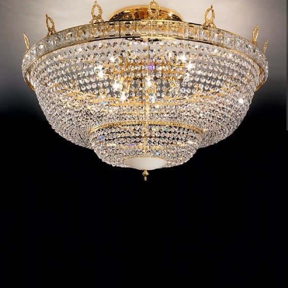 Masiero Kristall Deckenleuchte Rund Ø115cm Gold Farben mit CUT CRYSTAL VE829/PL12