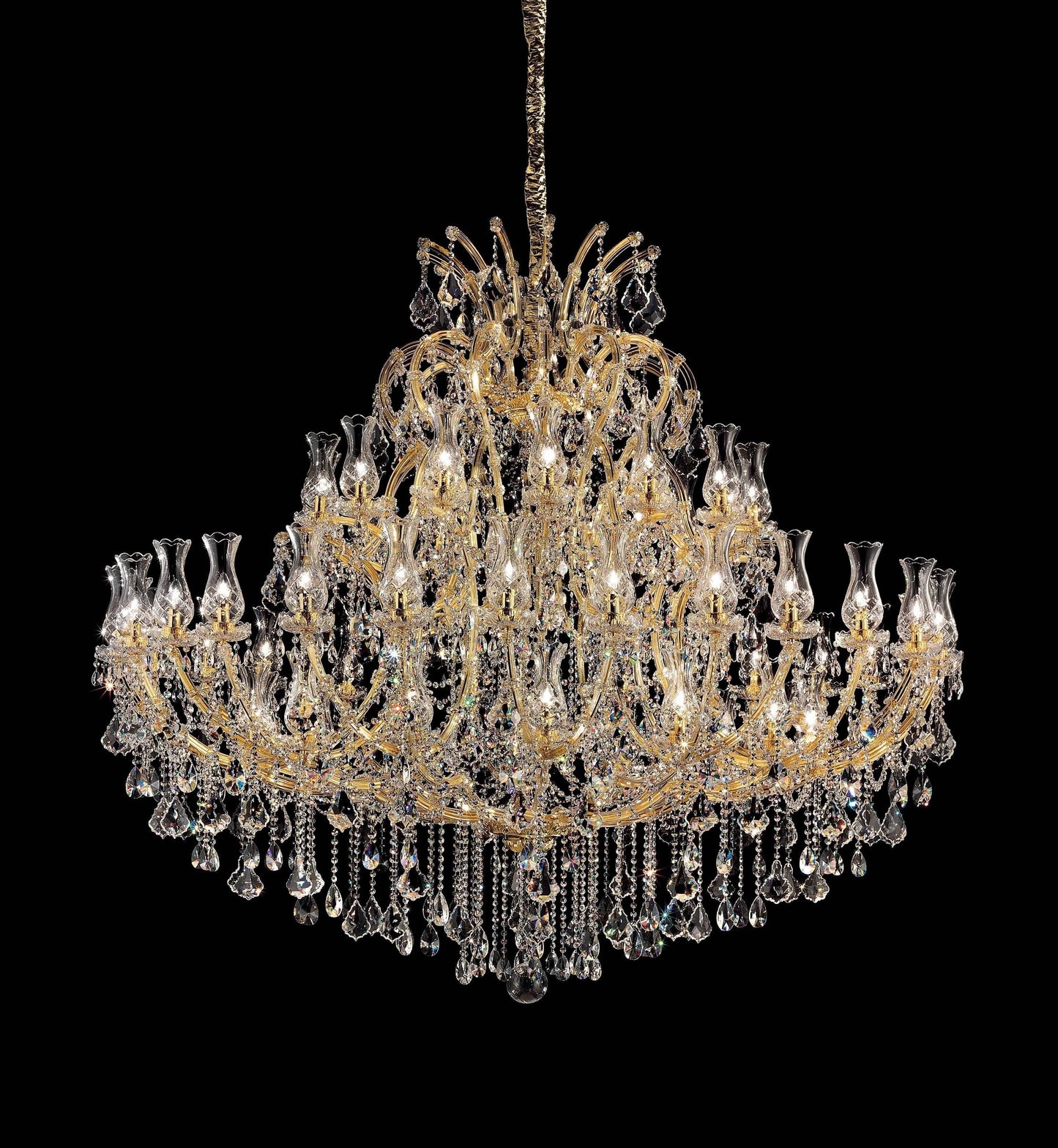 Masiero Maria Theresa Kronleuchter Groß Ø210cm 56Leuchten mit funkelnden Kristallen