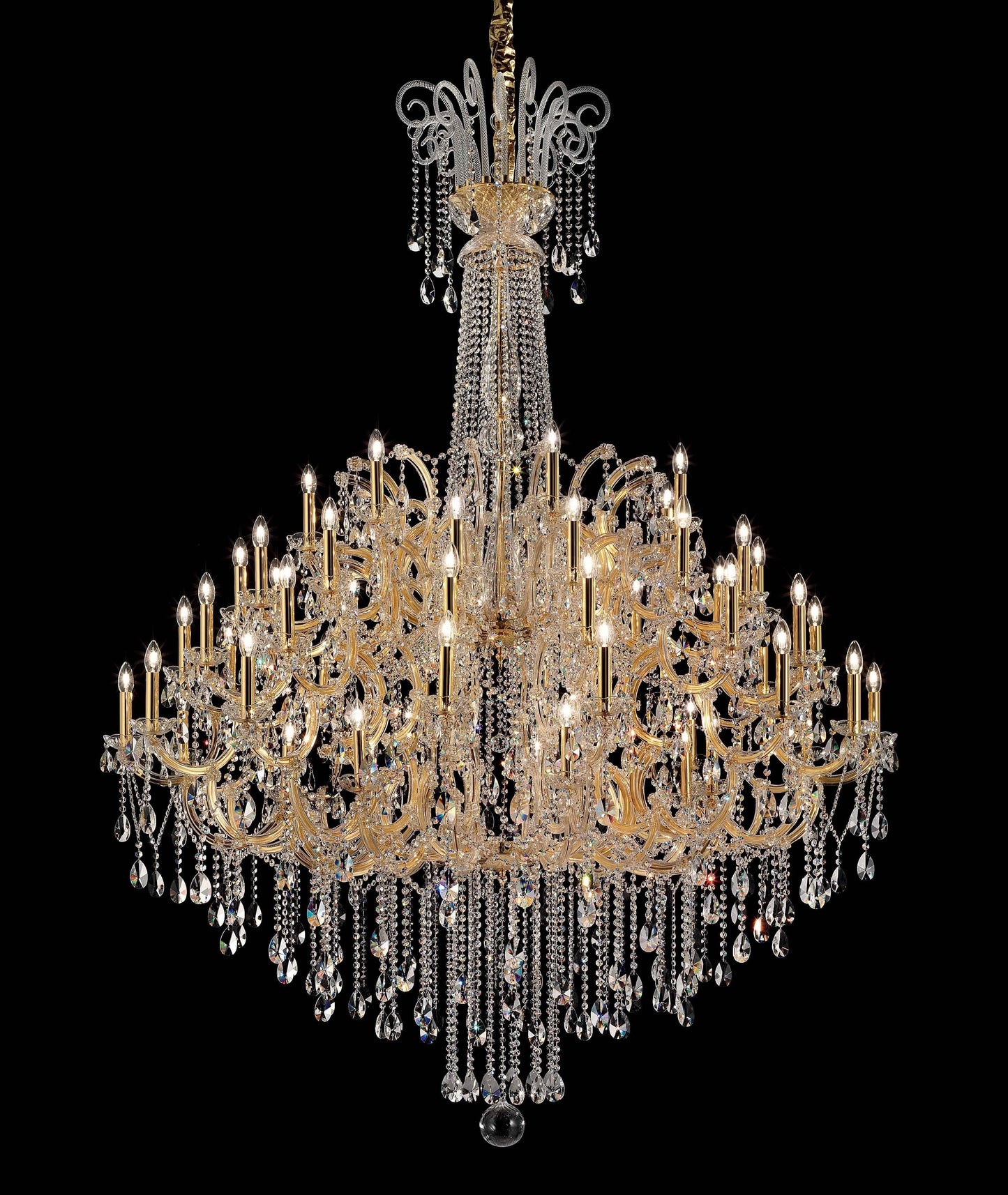 Masiero Maria Theresa Kronleuchter Groß Ø180cm Höhe240cm 56Leuchten mit funkelnden Kristallen