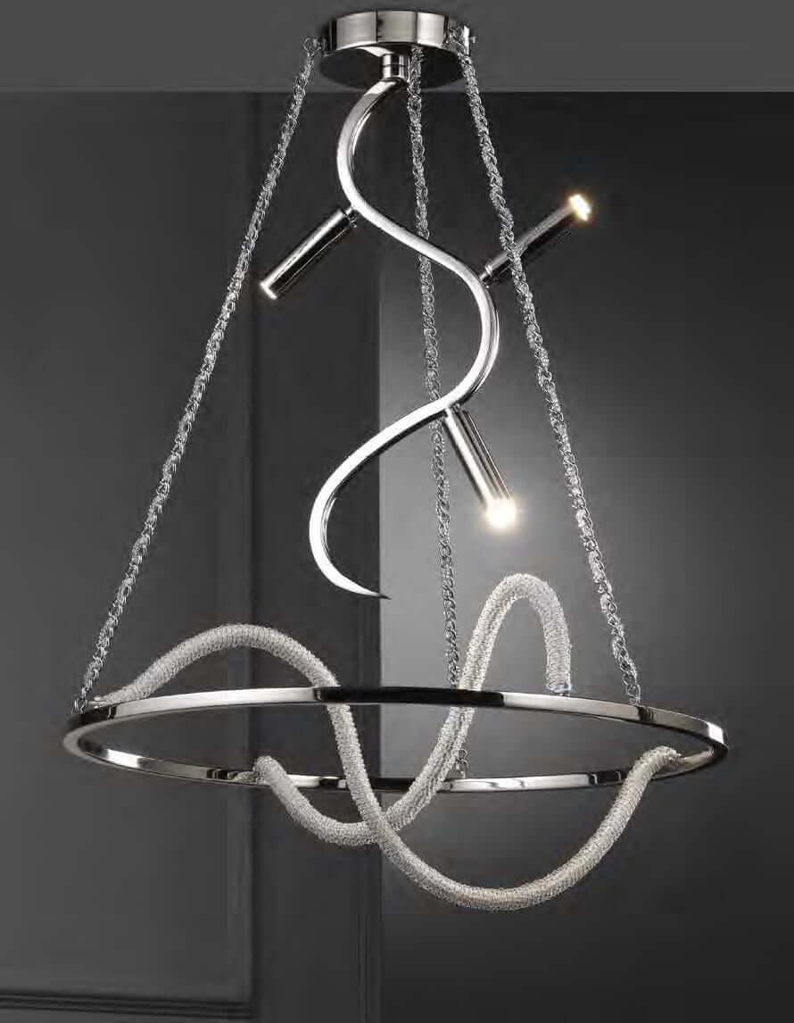 Kristall Deckenleuchte Pendelleuchte Höhe 70cm mit Kristallstränge