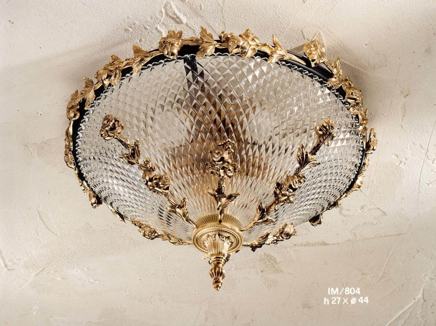 Lüster Florentiner Deckenleuchte 6Leuchten hangemacht Schwarz und Gold