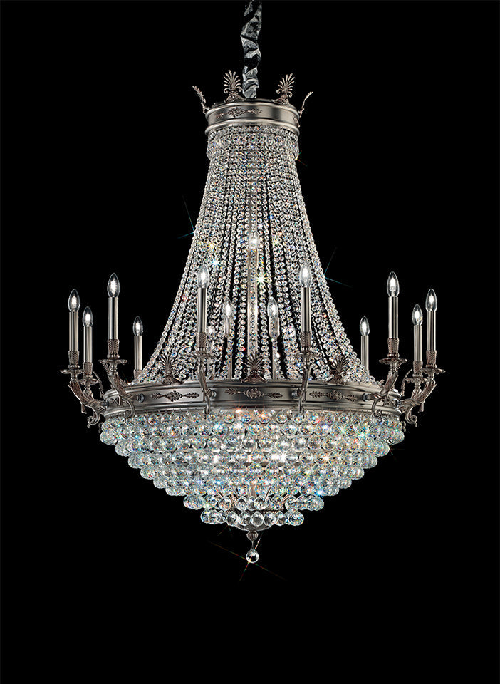Masiero Impero basket chandelier Ø120cm H150cm 20 lights with sparkling crystals