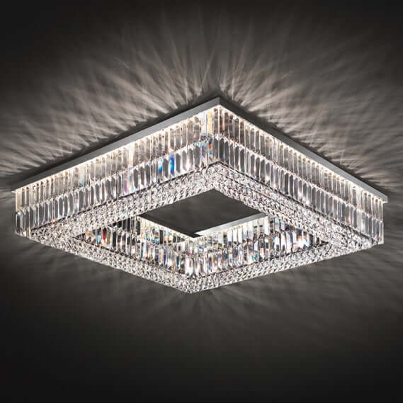 Masiero Kristall Deckenleuchte Quadrat 120cm x 120cm Silber Farben mit CUT CRYSTAL