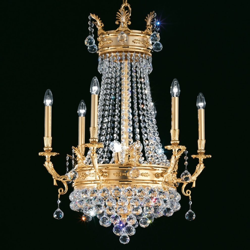 Masiero Impero basket chandelier Ø60cm 12 lights with sparkling crystals