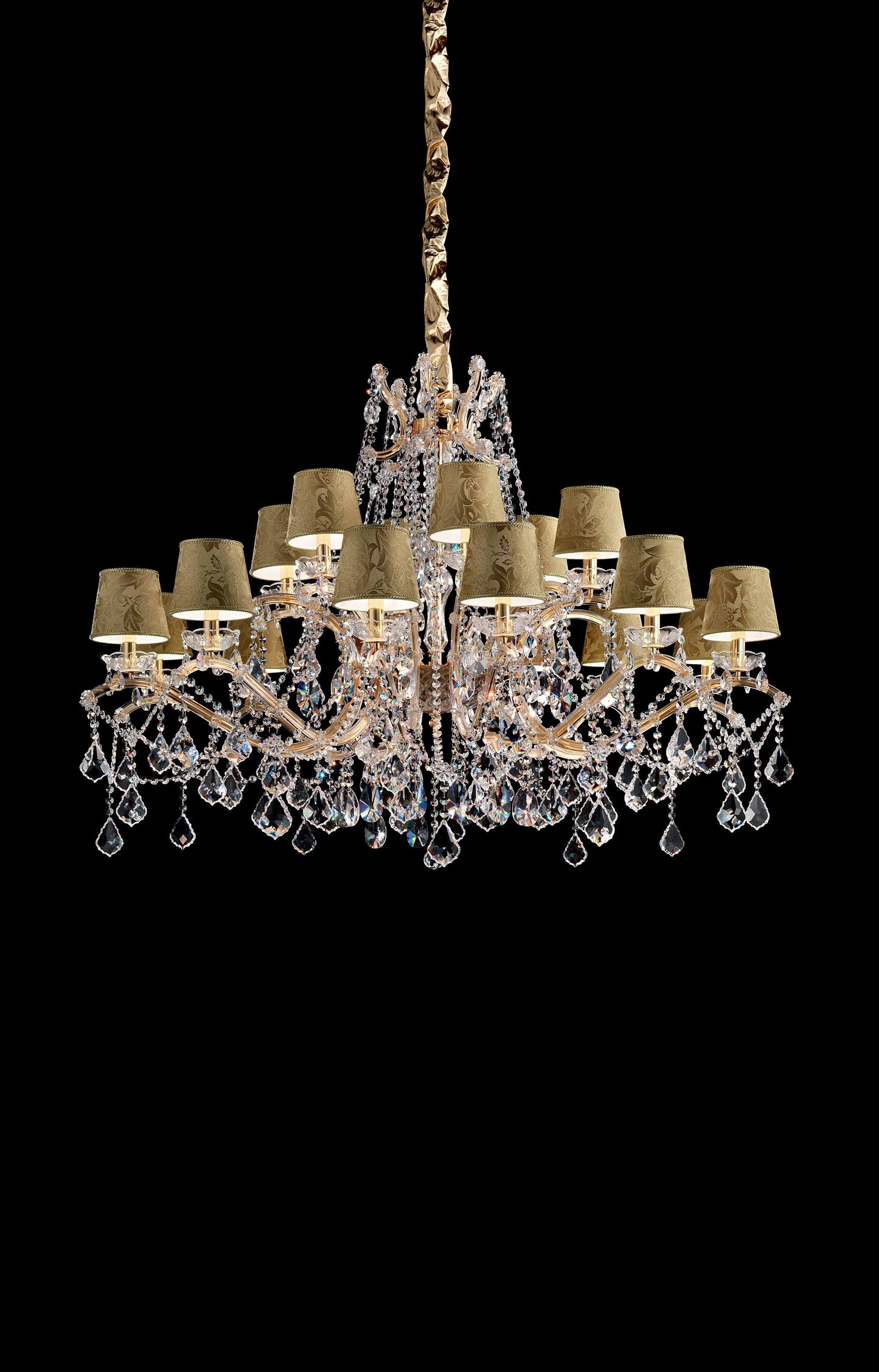 Masiero Maria Theresa chandelier Ø135cm 18 lights with sparkling crystals with shades