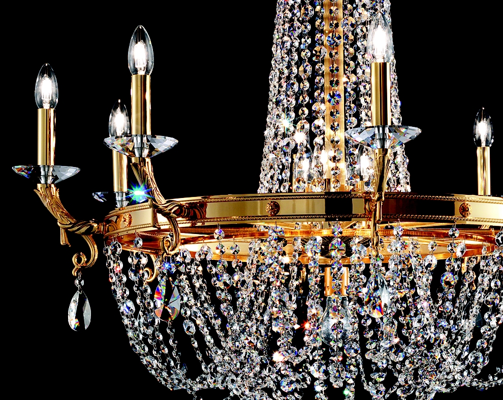 Masiero Impero Korblüster Ø100cm H100cm 13 Leuchten mit funkelnden Kristallen